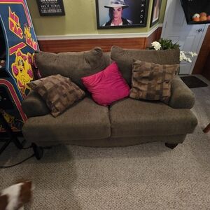 Pink and Brown Accent Pillows with Vibrant Patterns